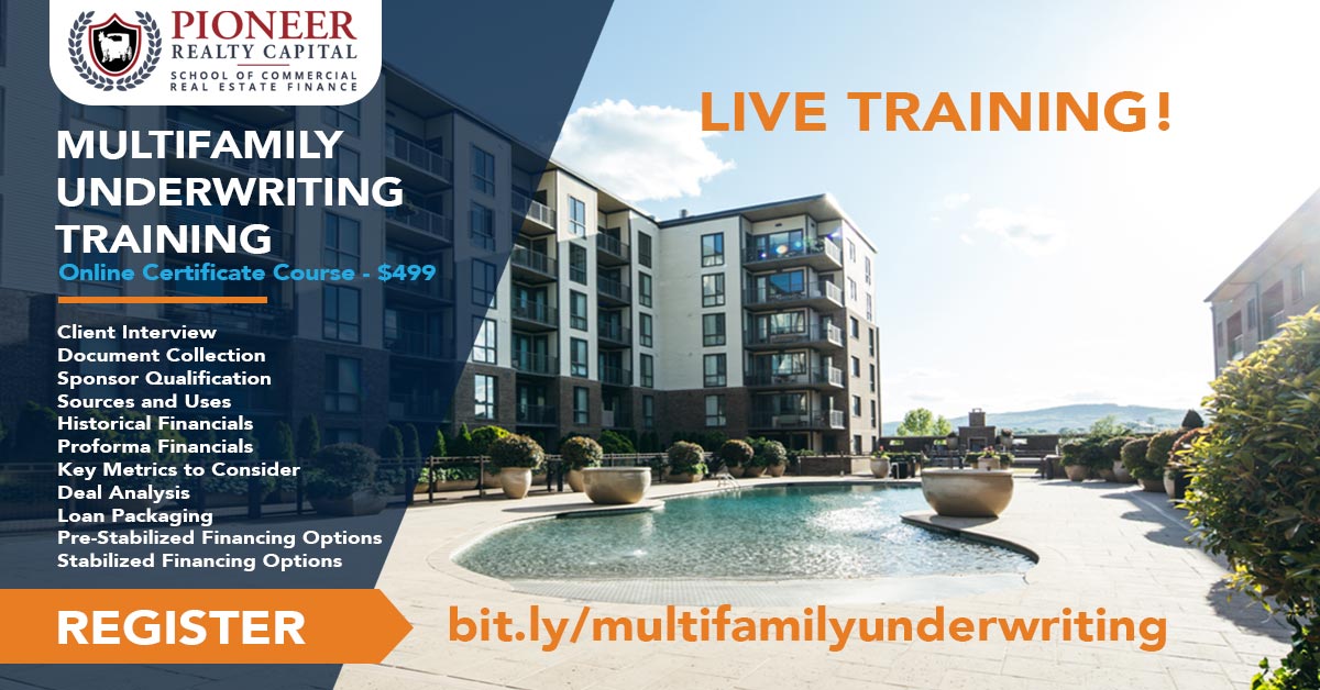 Multifamily Underwriting Online Certificate Course Taught Live and Online