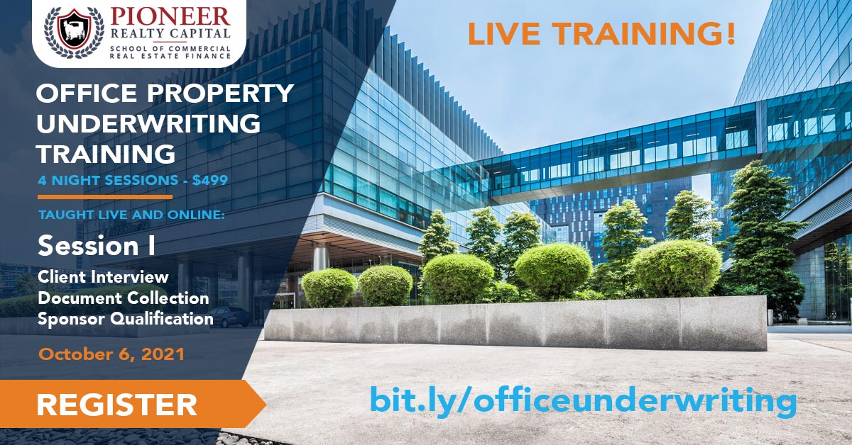 Office Property Underwriting and Processing Certificate Course Taught Live and Online